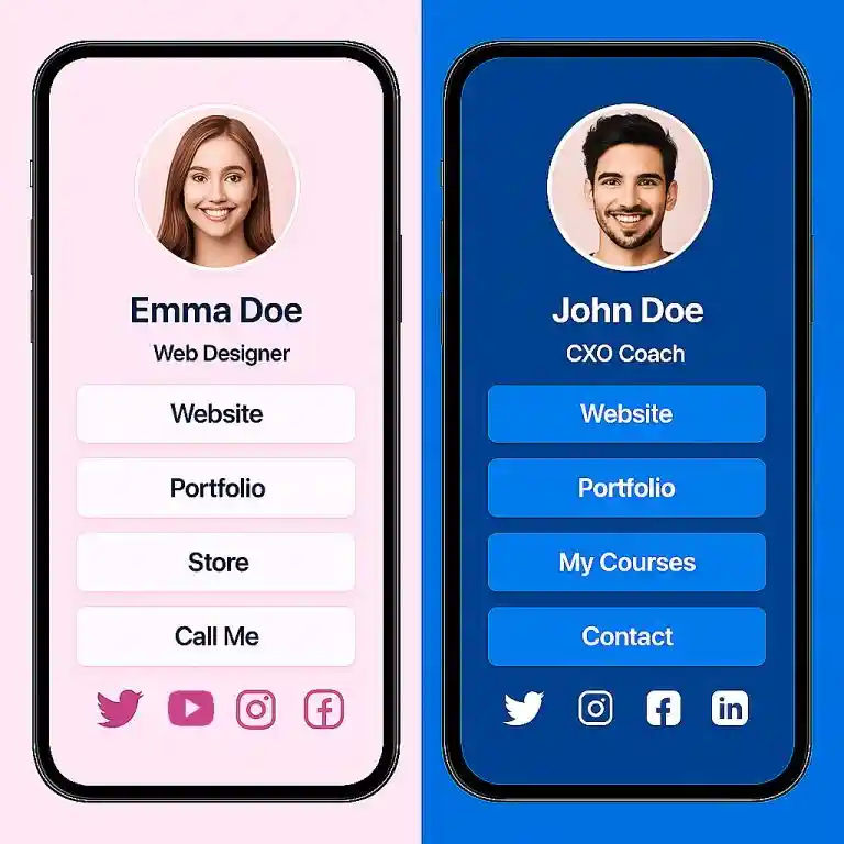 Screenshot of the app biolink editing page